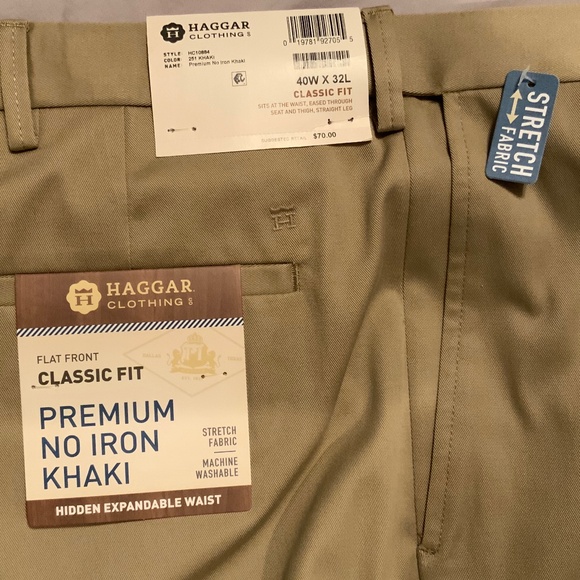 Haggar Khaki Pants, 40Wx32L, NWT - Picture 2 of 3